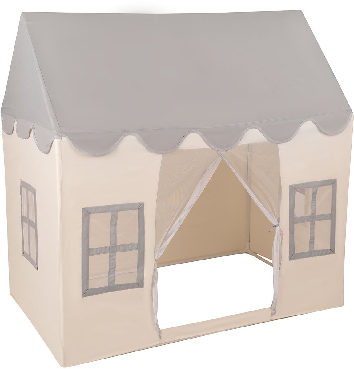 KiddyMoon Kindertent Speelhuisje Met 300 Ballen Opvouwbaar Voor Kinderen Speeltent Duurzaam Materiaal Kindertent Stimuleert Creativiteit Ideaal Voor Binnen En Buiten, Wit-Grijs:Pastel Beige/Groen Grijs/Pastelgeel/Wit