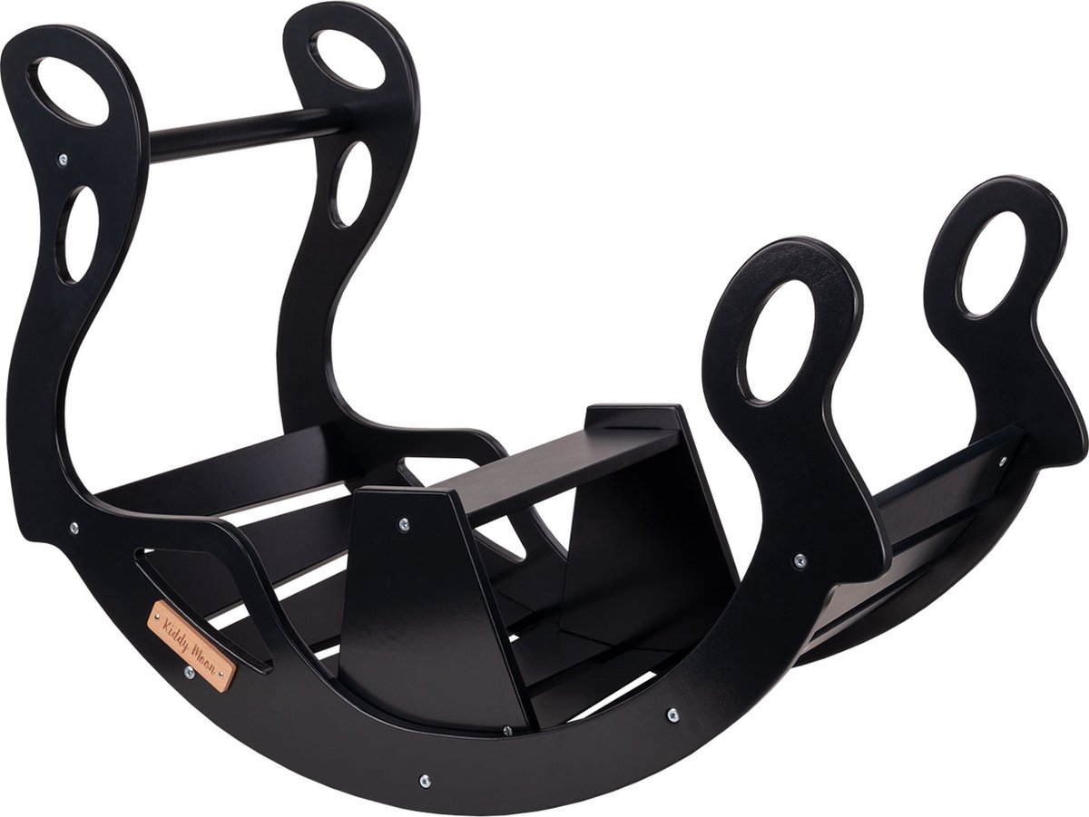   Montessori wip voor kinderen Klimboog - Multifunctionele - Babygym Hout -   voor babys - Wipwap - Speelgoed kinderkamer -   binnen - Montessorispeelgoed - Speeltoestel - Kinderspeelgoed - Zwart