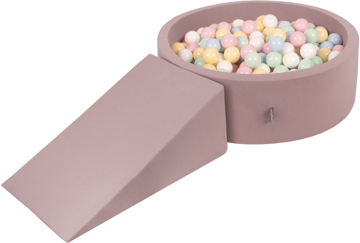 KiddyMoon Speeltuin PPZP-OK30D-112 met ballen heide: pastelblauw-pastelgeel-wit-mint-poederroze 200, wig
