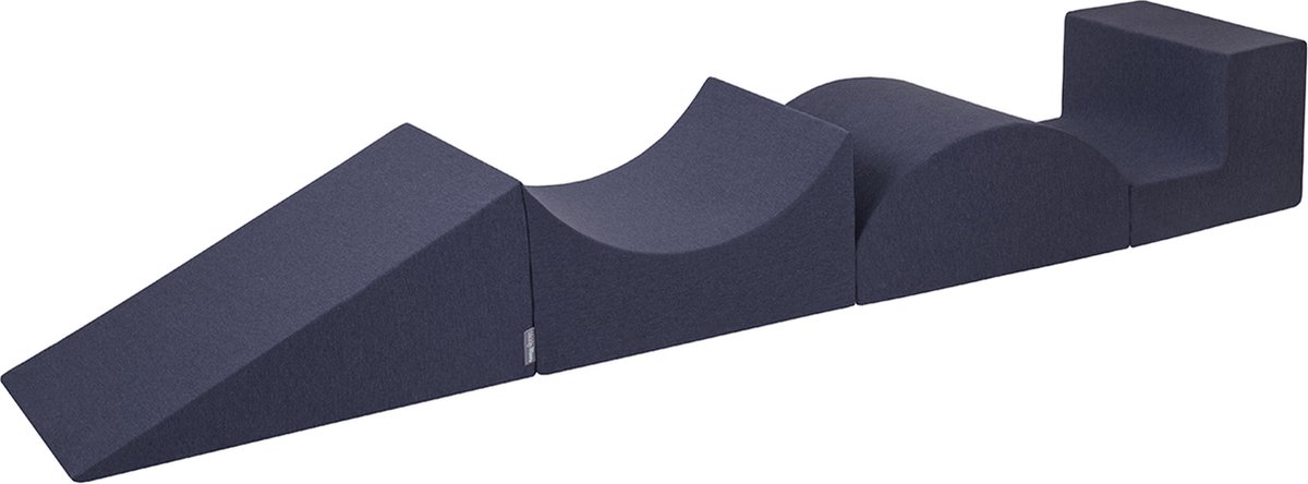 KiddyMoon Speeltuin voor Baby met foam Wig Helling Halfas Stap - Foam blokken speelgoed kinderen XXL - Schuimspeelset - Montessori speelgoed - Zachte baby speelgoed - Schuimrubber speeltoestel - Kinderen speelgoed - Speeltoestellen - Donkerblauw