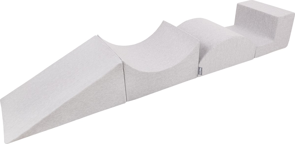 KiddyMoon Speeltuin voor Baby met foam Wig Helling Halfas Stap - Foam blokken speelgoed kinderen XXL - Schuimspeelset - Montessori speelgoed - Zachte baby speelgoed - Schuimrubber speeltoestel - Kinderen speelgoed - Speeltoestellen - Lichtgrijs