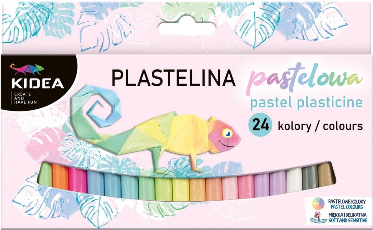 Kidea Boetseerpasta 200 Gram Plasticine  24-delig
