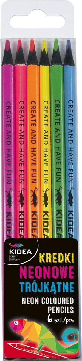 Kidea Kleurpotloden Neon 20 Cm Hout 6 Stuks