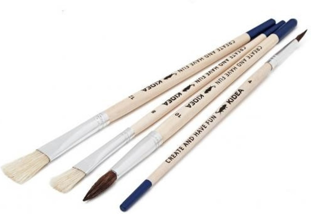 Kidea Kwastenset 6 Stuks Maat: 2-4-6-8-10-12