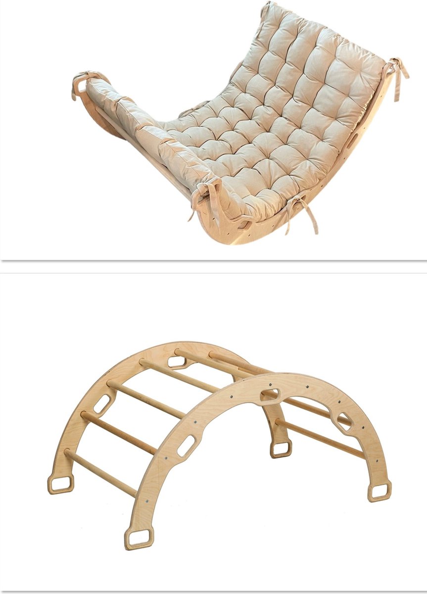 Klimboog - Klimboog met kussen - Schommelstoel - Montessori speelgoed
