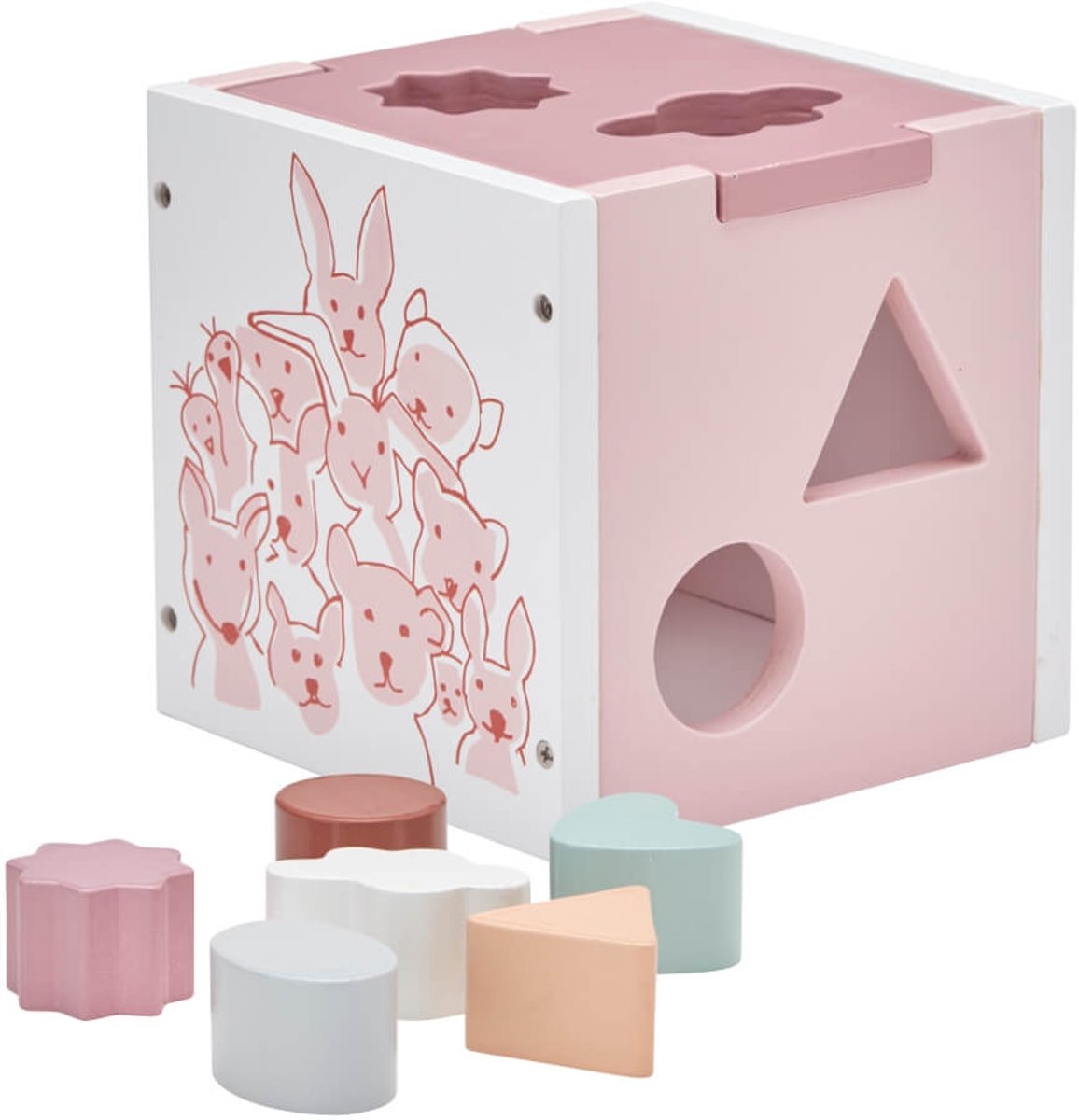Houten Sorteer Kubus Vormen Babyspeelgoed Kidsconcept