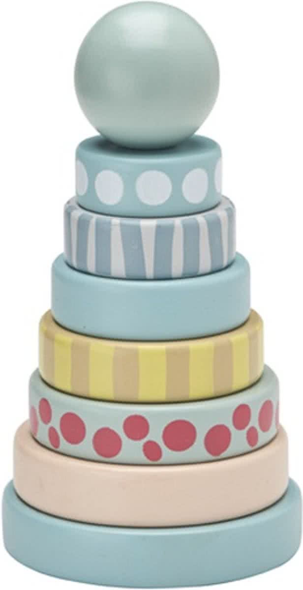 Houten Stapelbare Ringen Edvin Groen Kids Concept