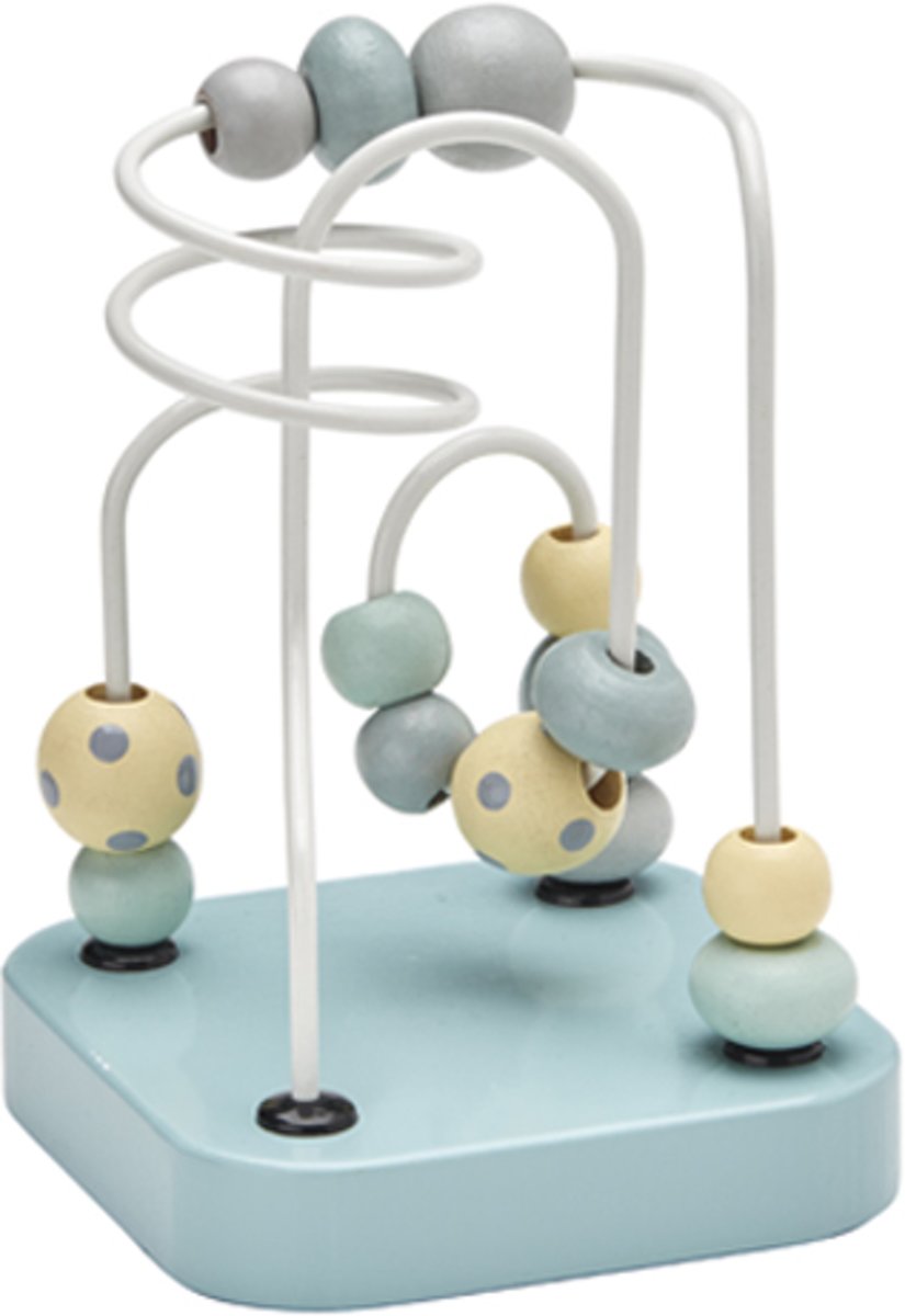 Houten spelbaan met kralen mini Edvin groen Kids Concept