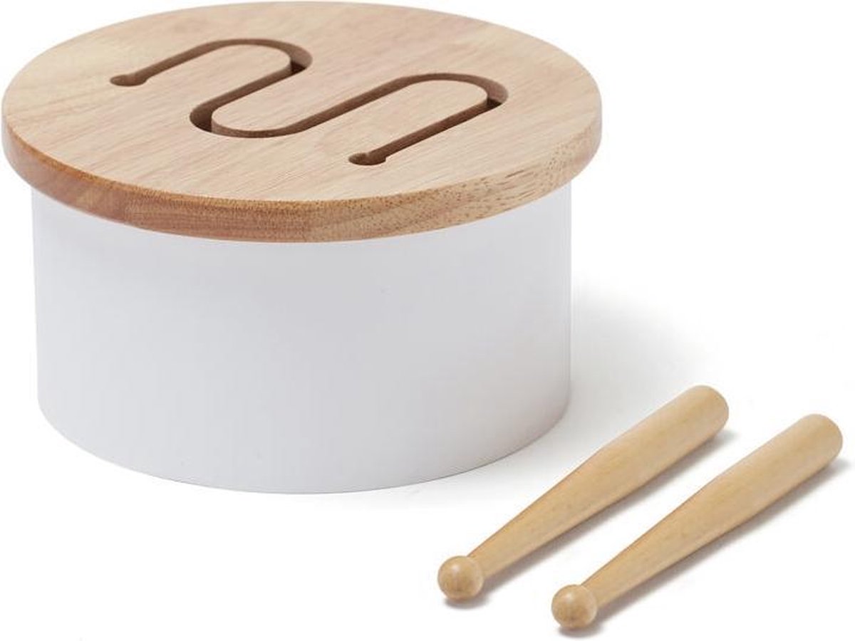 Mini houten trommel - Wit