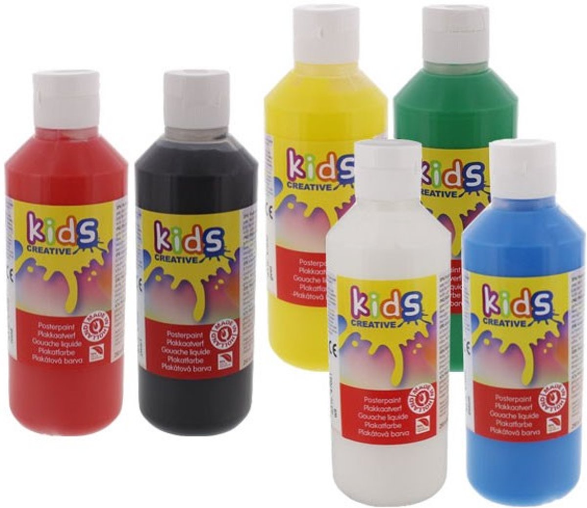 Plakkaatverf Kinderen Basiskleuren 6x500ML