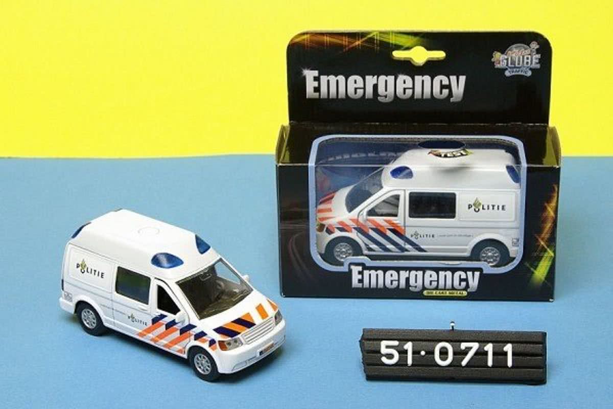 Globe Politiebus - Schaalmodel - Mercedes -Wit