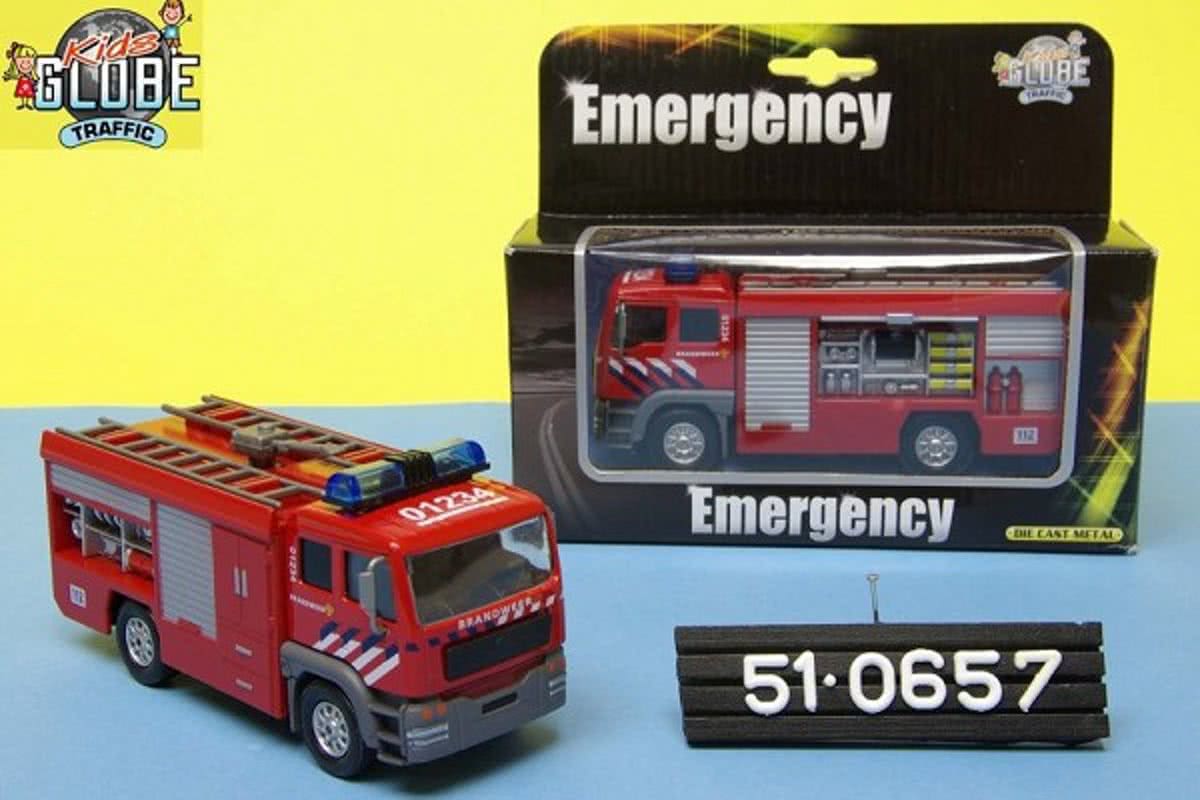 Metalen brandweerauto met Licht en Geluid