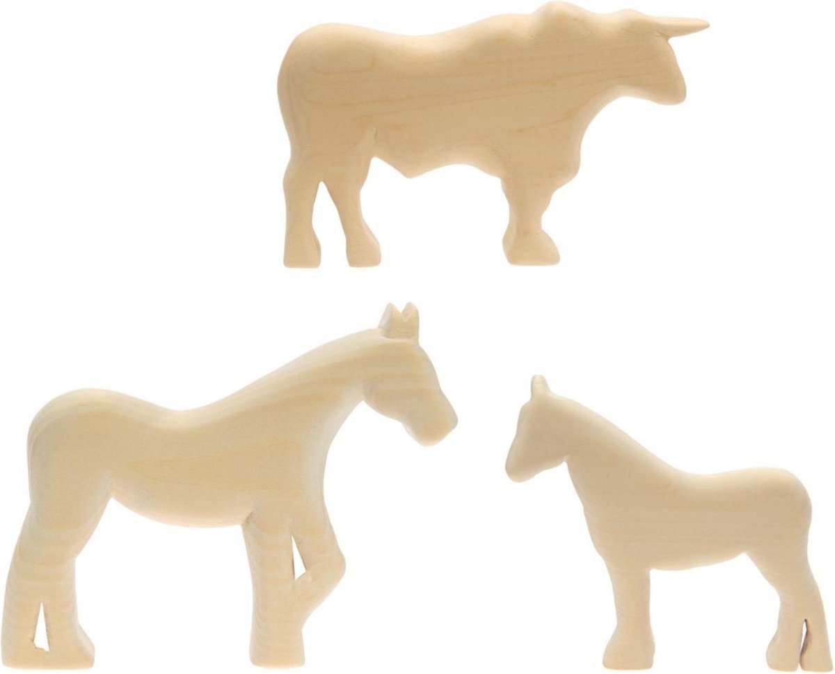 Kids At Work Paard, Pony En Stier Houtsnijwerk Groot