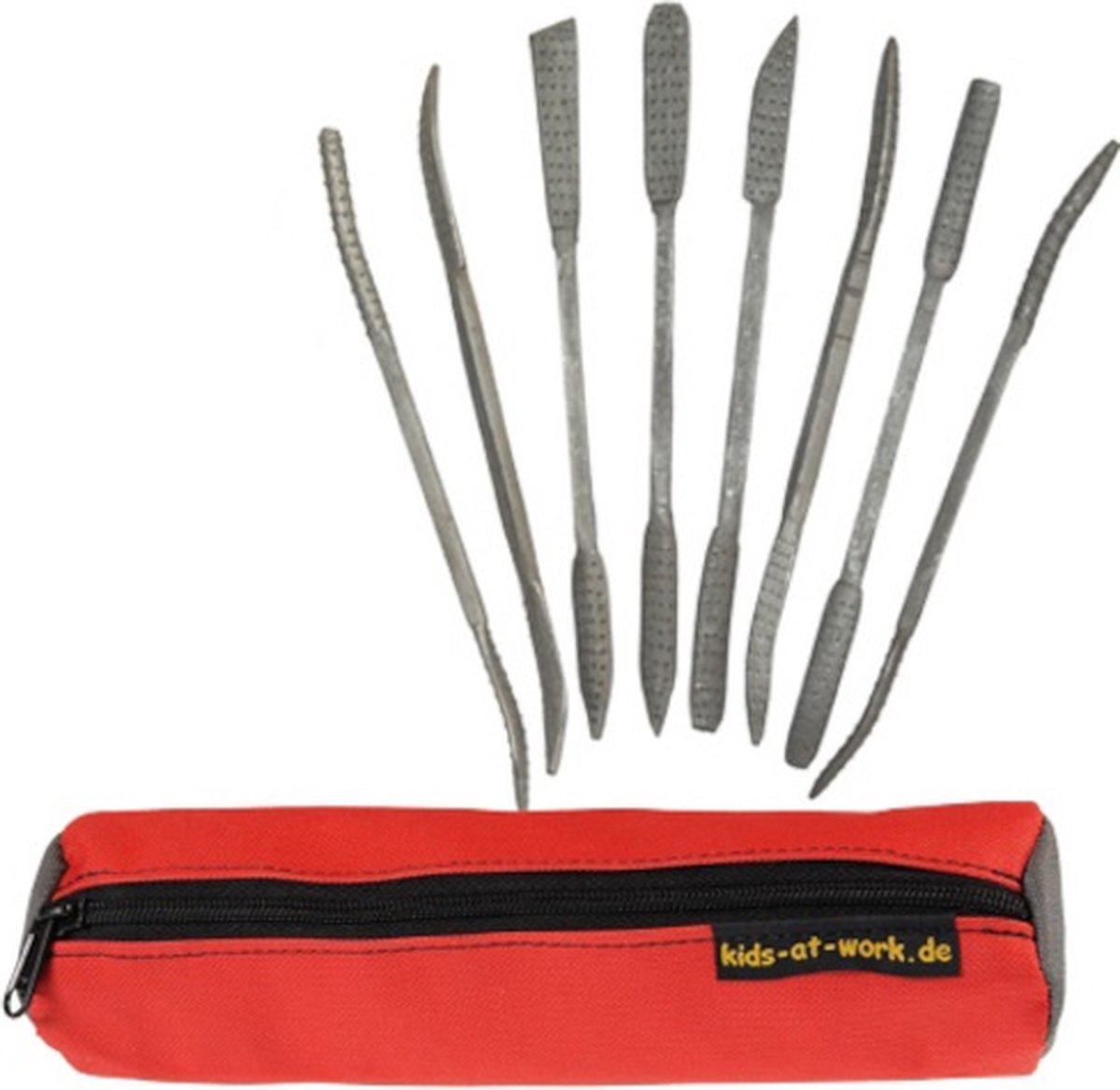 Kids At Work Raspset Junior 14 Cm Staal Grijs/rood 9-delig