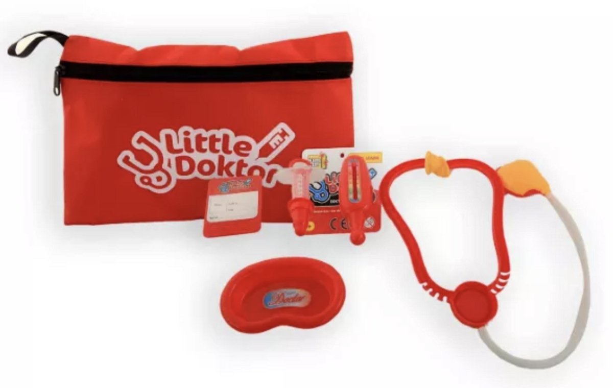Dokter Speelset - In Tasje - 6 Delig - Speelgoed - Leerzaam - Interactief - Speelgoed Dokter - Kinderen - Carnaval - Rollenspel - Handig Voor Onderweg - Cadeau - Little Dokter - Vanaf 3 Jaar