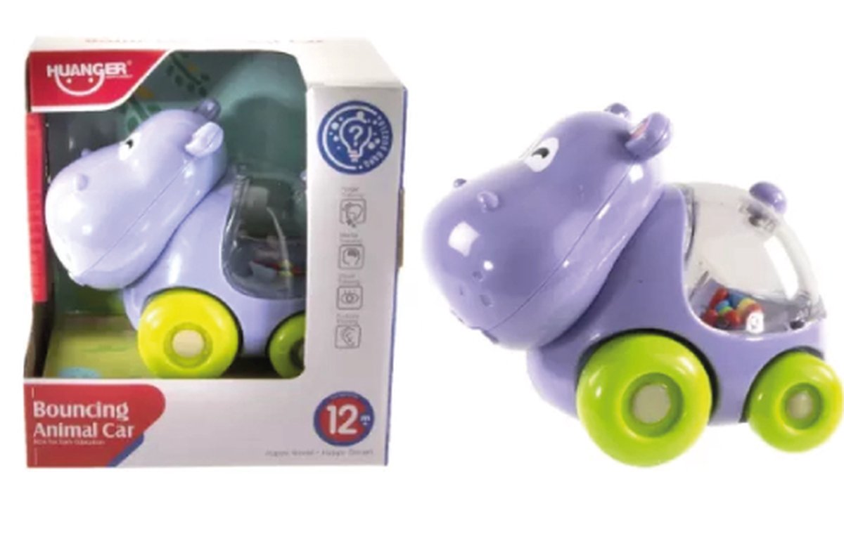 Kidsfun Baby nijlpaard auto 10 cm. 4363.