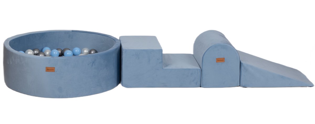   en Speelset Baby Speelgoed 1 jaar - Velvet Blauw - Playground met Ballenbad -  