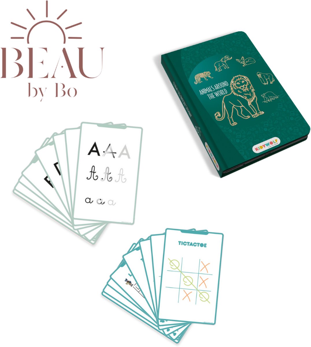 BEAU by Bo Kidywolf Kidydraw Mini Tekenboek met LCD-scherm Dieren over de wereld + Refill Spel & Educatie