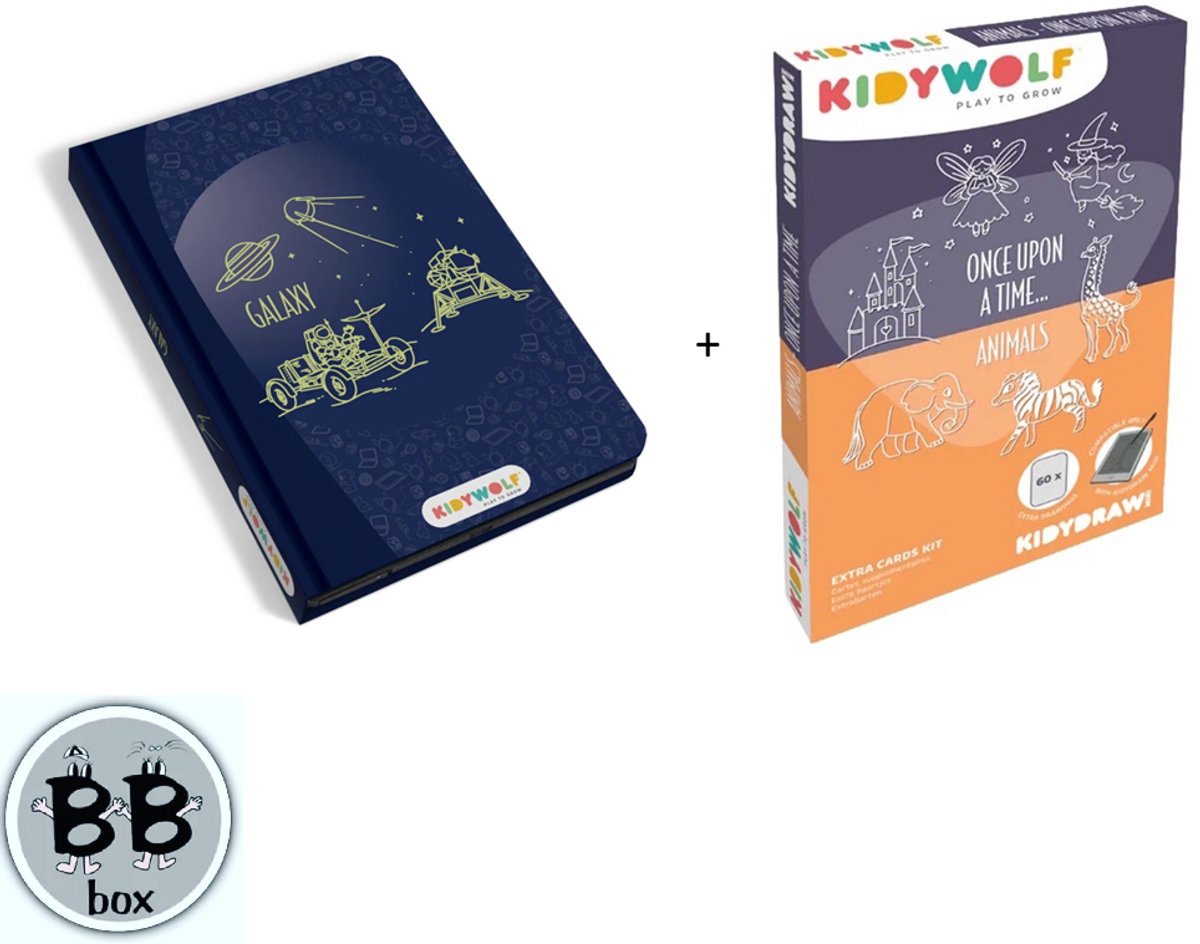 Kidywolf - Kidydraw Mini: Galaxy + 1 Refill Once upon a time/ Animals