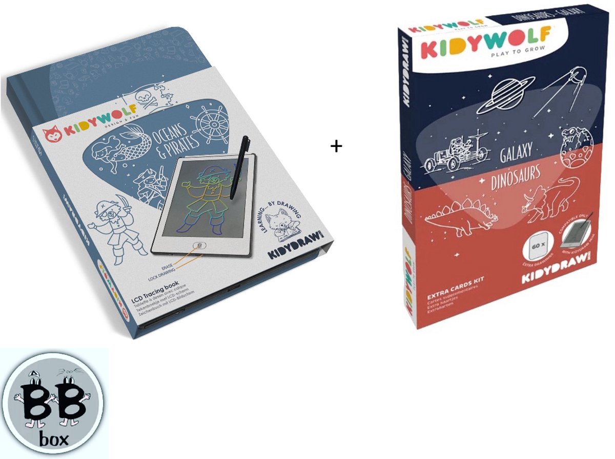 Kidywolf - Kidydraw Mini Oceans & Pirates + 1 refill Galaxy & Dinosaurs