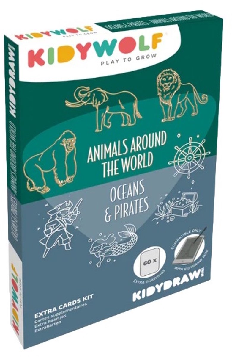 Kidywolf Refill Animals Around The World & Oceans and Pirates voor Kidydraw Mini REFIL-DRAW-MINI-AAW