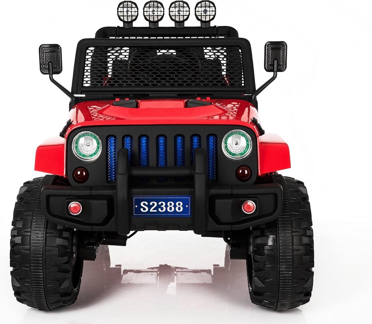 Monster Jeep elektrische kinderauto rood