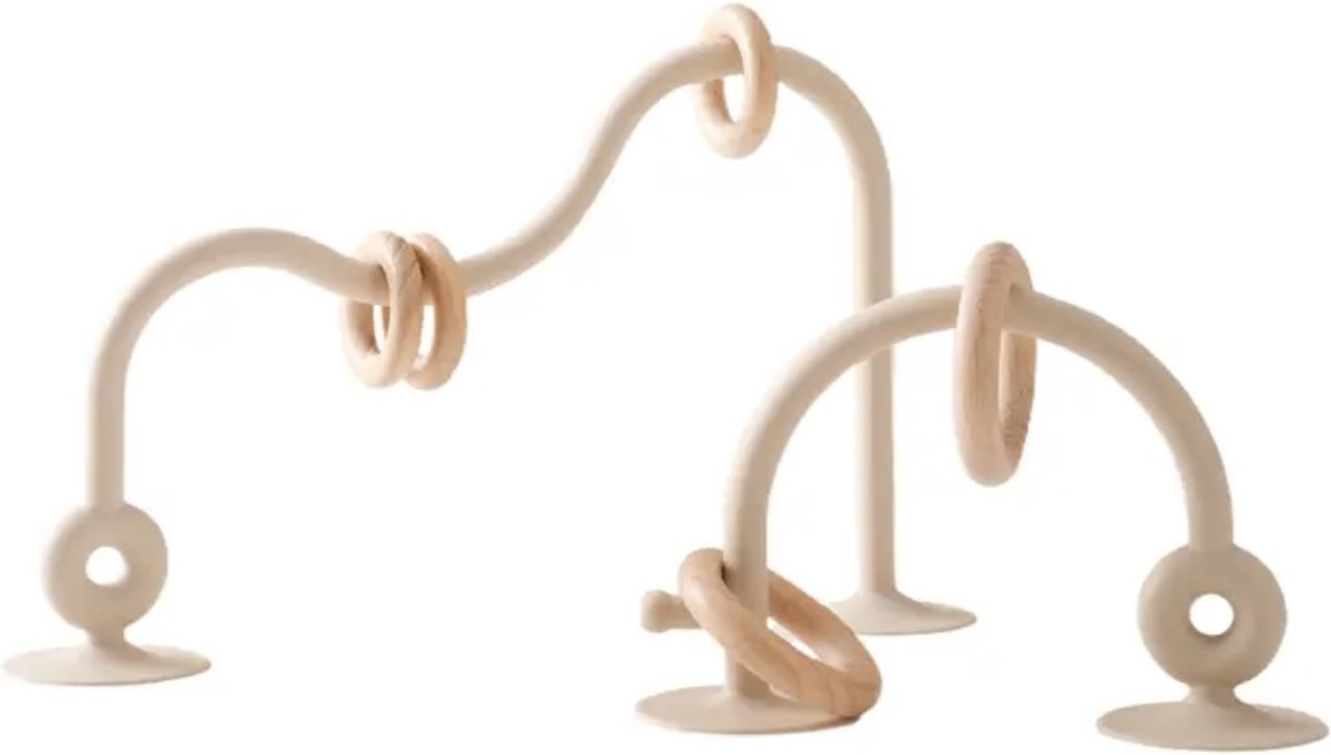 KimDo - Kinderstoel speelgoed met zuignap - Crème - Speeltje - Baby - Educatief - Montessori - Doolhof - Bijtring - Bijtspeelgoed