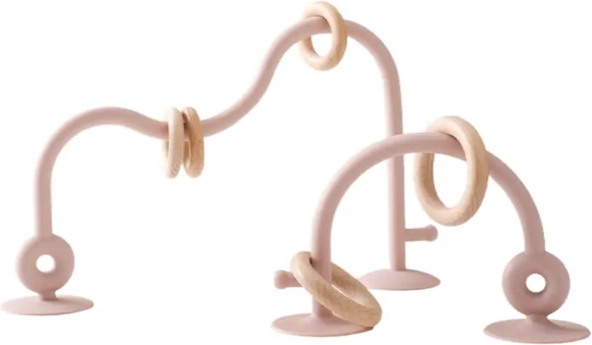 KimDo - Kinderstoel speelgoed met zuignap - Licht Roze - Speeltje - Baby - Educatief - Montessori - Doolhof - Bijtring - Bijtspeelgoed