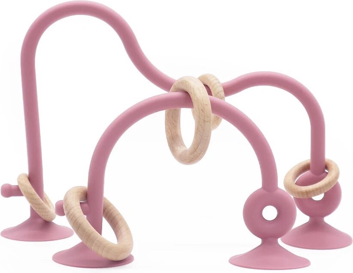 KimDo - Kinderstoel speelgoed met zuignap - Roze - Speeltje - Baby - Educatief - Montessori - Doolhof - Bijtring - Bijtspeelgoed