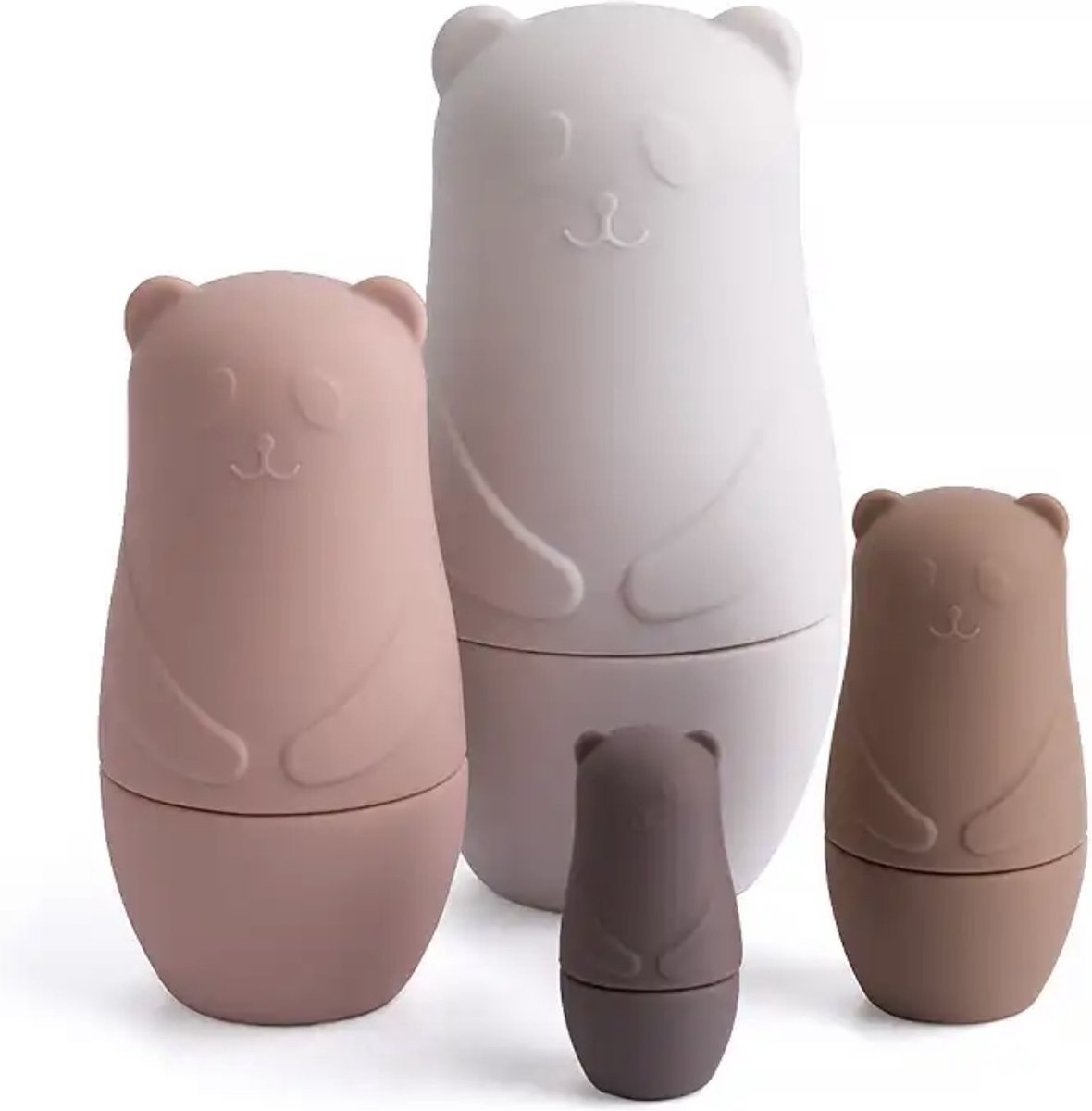 KimDo - Montessori nestpoppen - Roze - Matroesjka Stapeltoren beer - Speelgoed - Baby - Educatief speelgoed - Ik leer - Motoriek