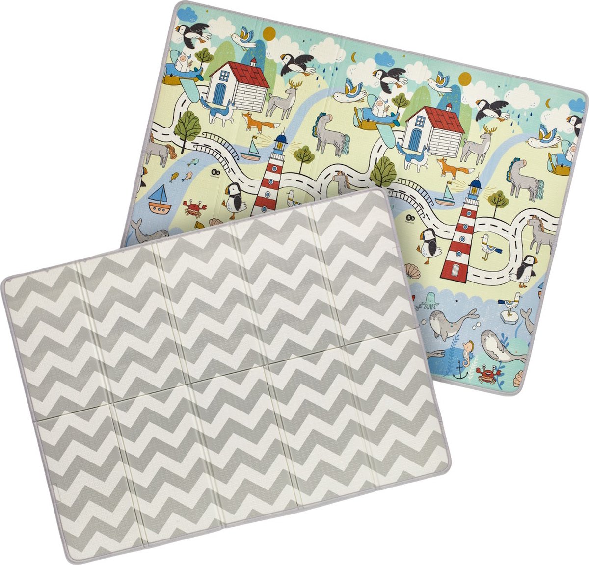 Kinderkraft MATTY2 - Dubbelzijdige schuimmat - Speelmat - Meerkleurig