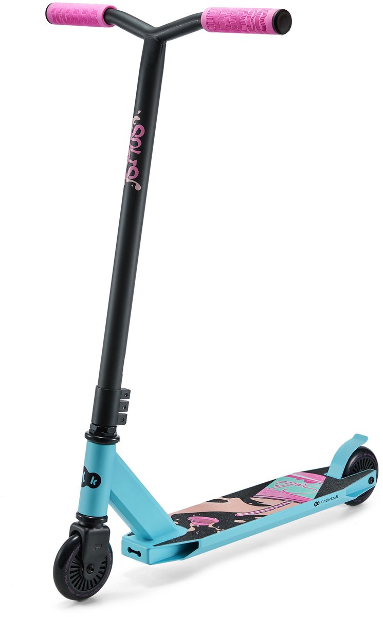 Kinderkraft SOLIS - Sportstep vanaf 5 jaar tot 100 kg - voor kinderen tieners volwassenen - Comfort en veiligheid - ABEC-9 lagers - Roze