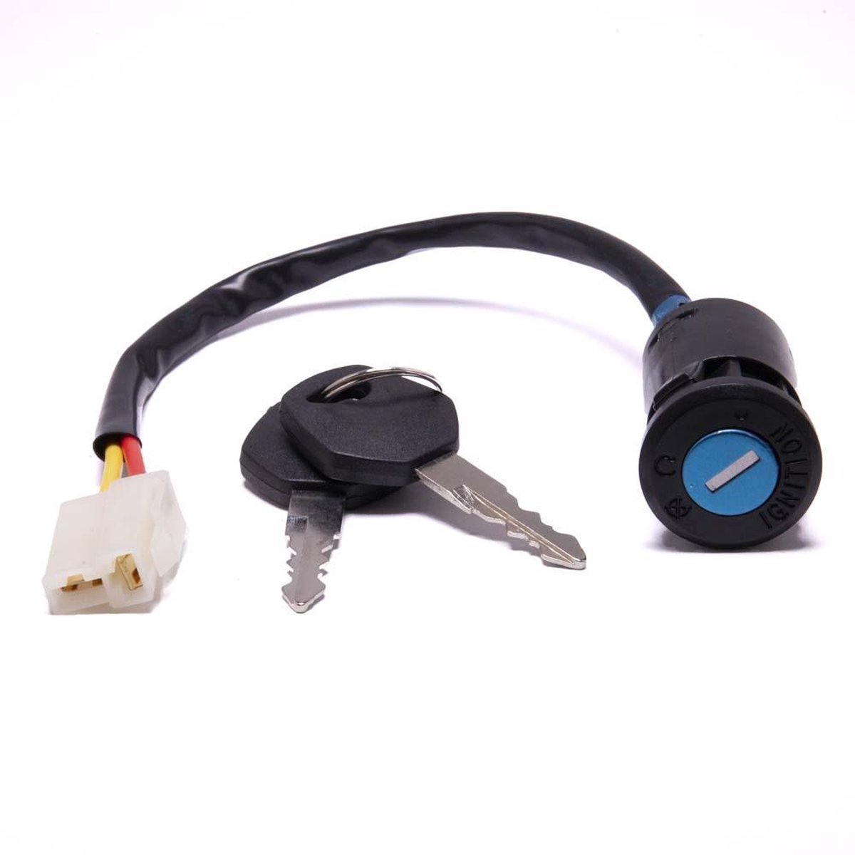 Contactslot met sleutels voor elektrische kinderauto met 2 polige T stekker male