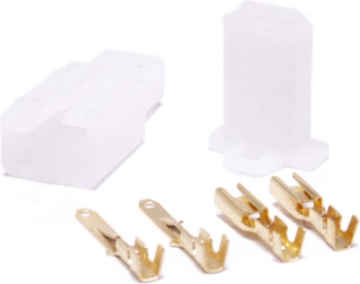 Set 2 polige stekkers klein voor elektrische kinderauto (male + female)