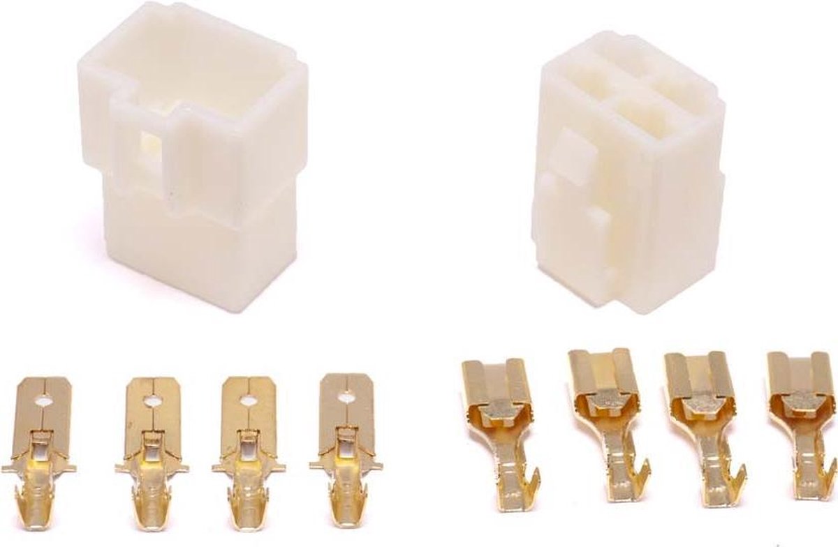 Set 4 polige connector voor elektrische kinderauto (male + female)