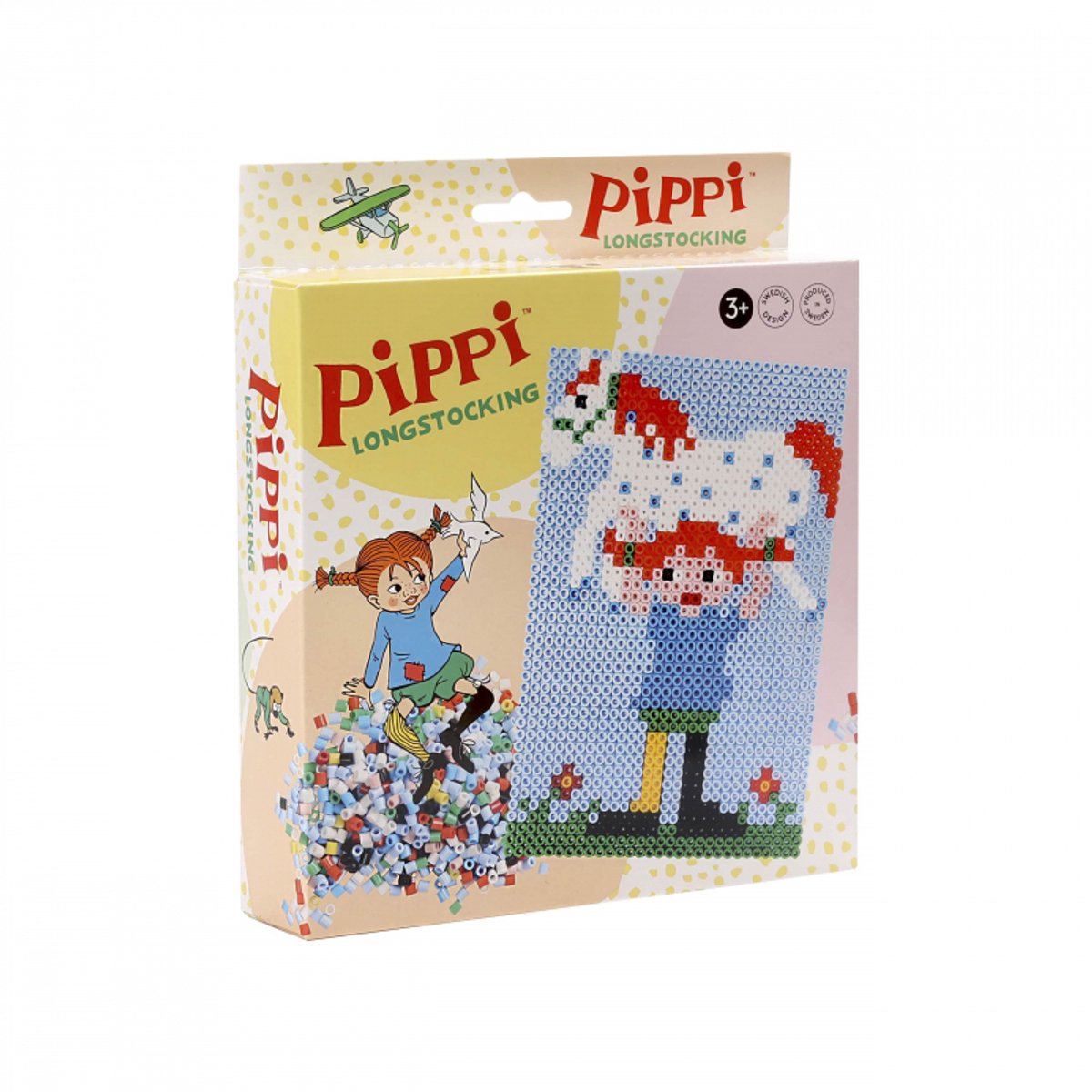Kinderboeken Pippi Langkous strijkkralenset creatief speelgoed multicolor.