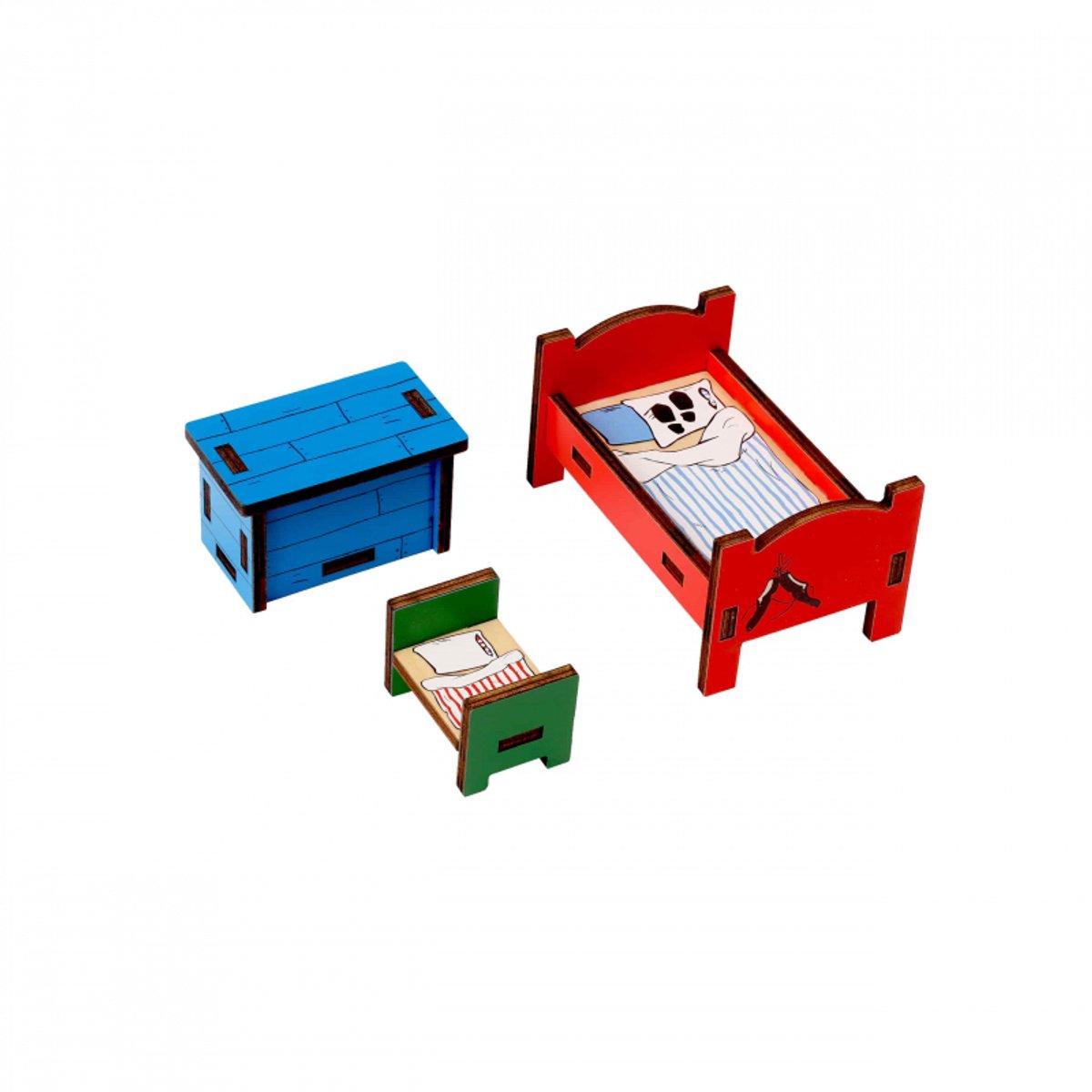 Kinderboekenlicenties Pippi Langkous - Houten meubelset nr.2.