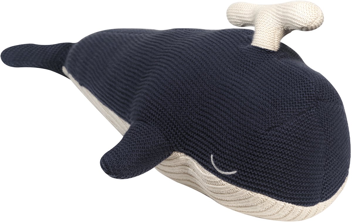 Kindsgut gebreide knuffel van 100% katoen – walvis – OEKO-TEX®