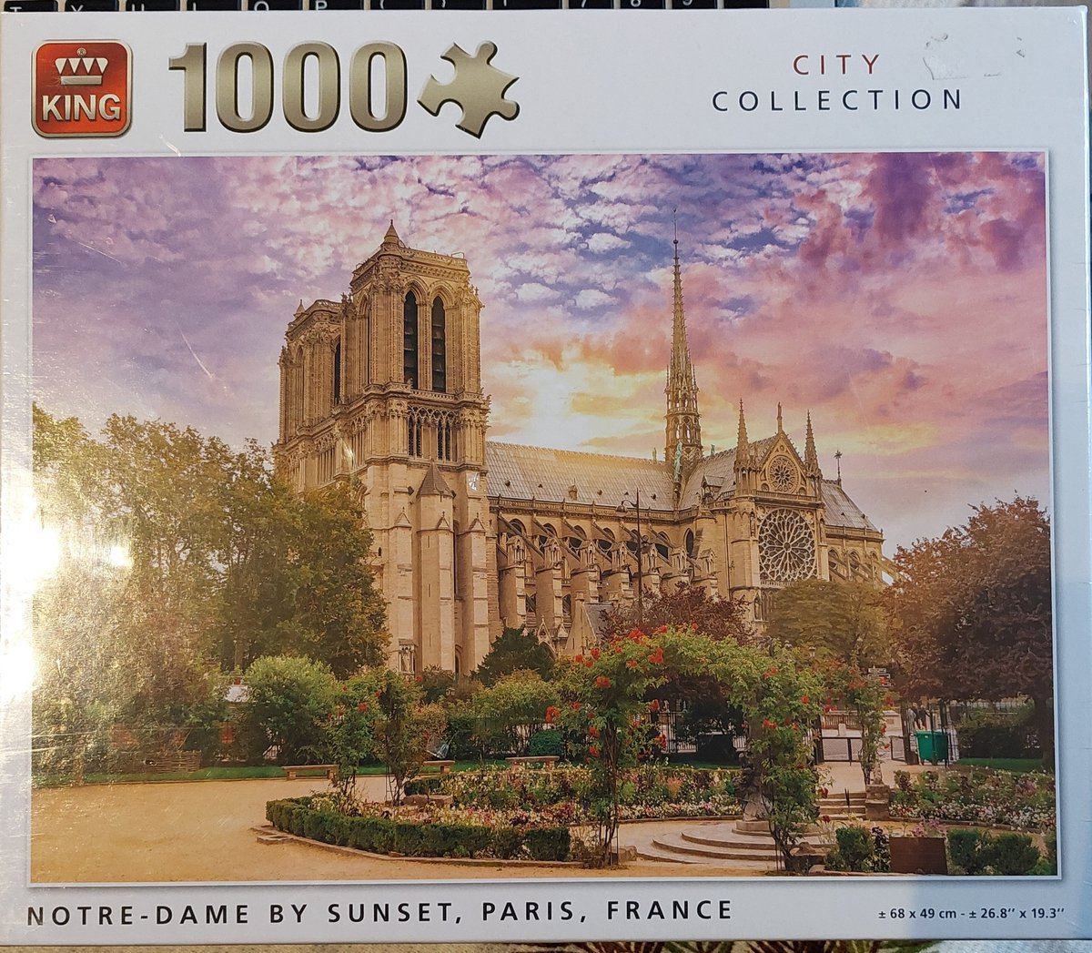 King - Legpuzzel Notre-Dame By Sunset Parijs Frankrijk - Legpuzzel voor volwassen - City Collection 1000 stukjes