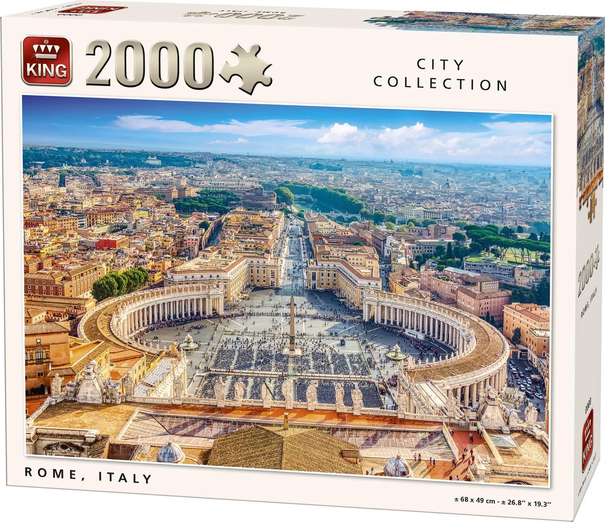King Puzzel 2000 Stukjes (96 x 68 cm) - Vaticaanstad Rome - Legpuzzel Steden
