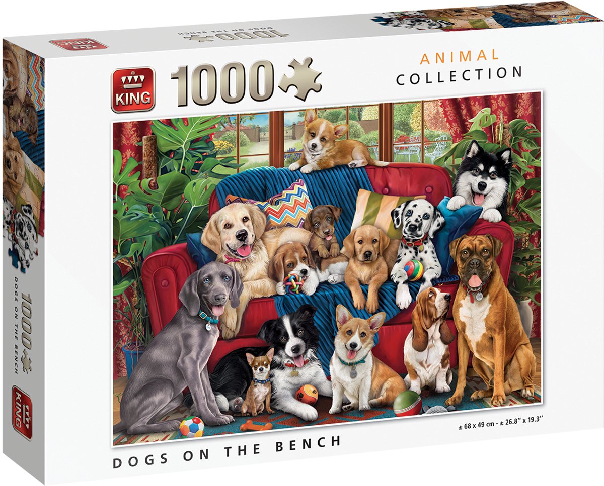 King Puzzel Dogs on the Bench 1000 stukjes - Legpuzzel