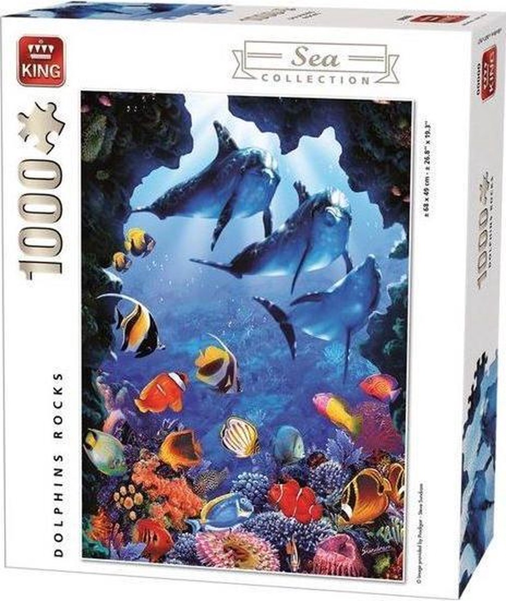 King legpuzzel  sea collection  Dolphins rocks  1000 stukjes