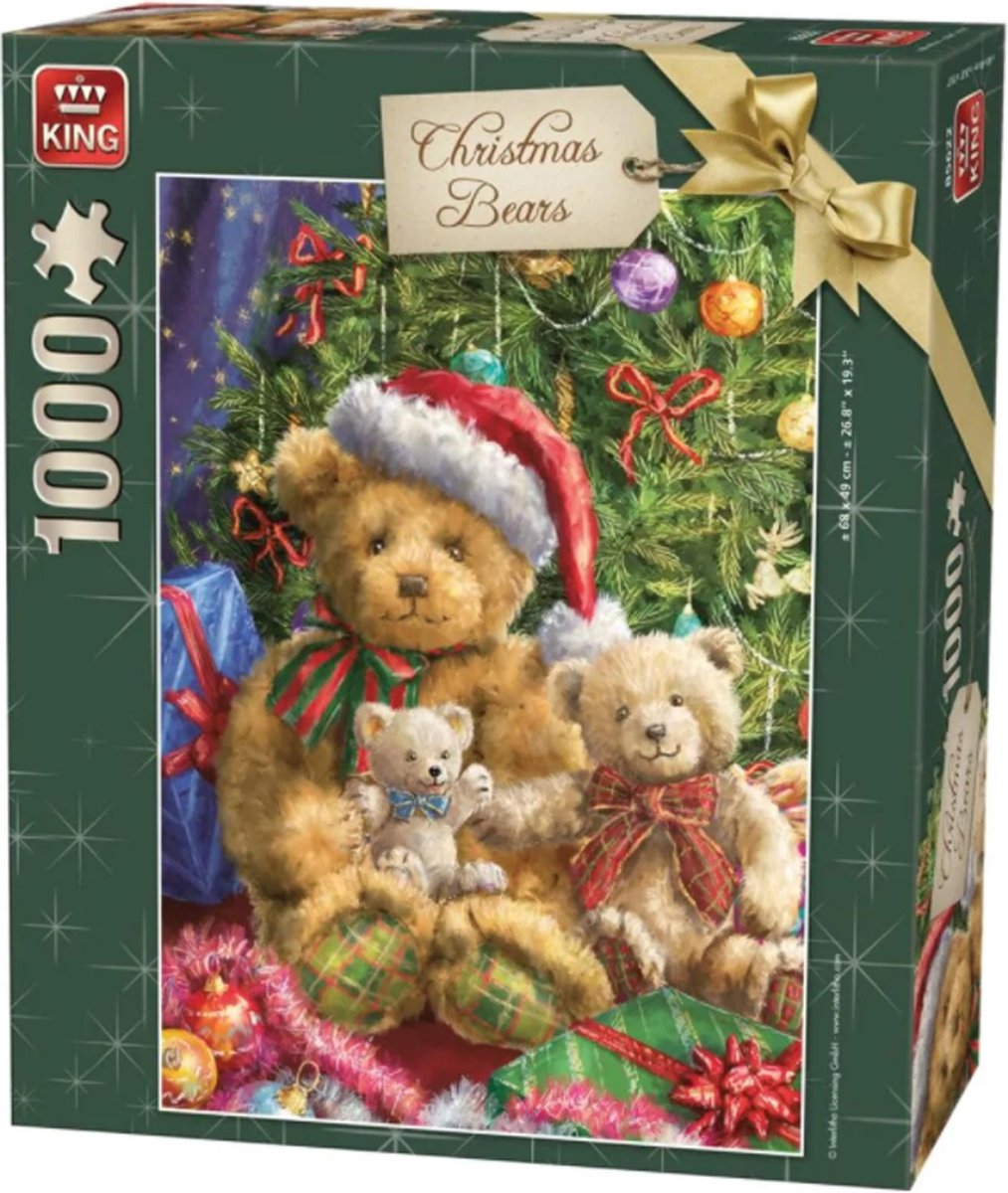 king puzzel kerst ,christmas bears , 1000 stukjes, kerstavond