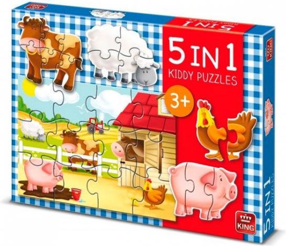 legpuzzel Kiddy Puzzles 5-in-1 Boerderij 12 stukjes