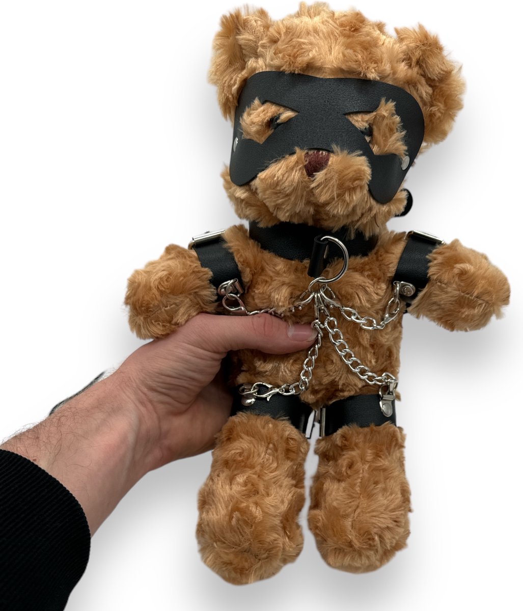 Erotische Bondage Teddy Bear Knuffel In Chain Bruin