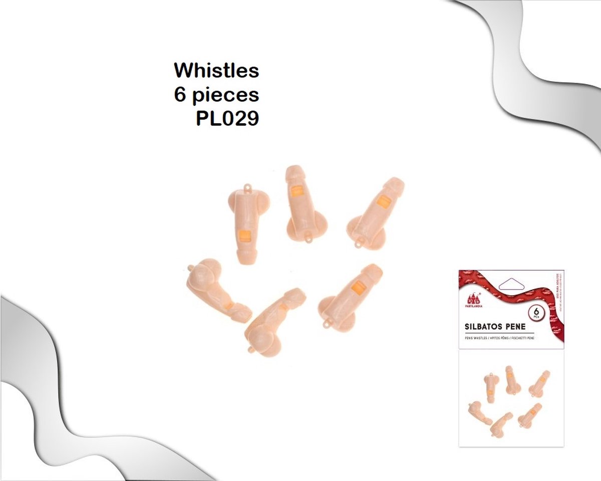 Kinky Pleasure - Vrijgezellen Feest - Bachalor Party Item - Trouwen - Penis Fluitjes - 6 stuks