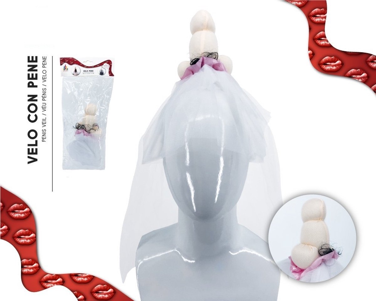 Kinky Pleasure - Vrijgezellen Feest - Bachalor Party Item - Trouwen - Penis Trouwerij Sluier - 1 in verpakking