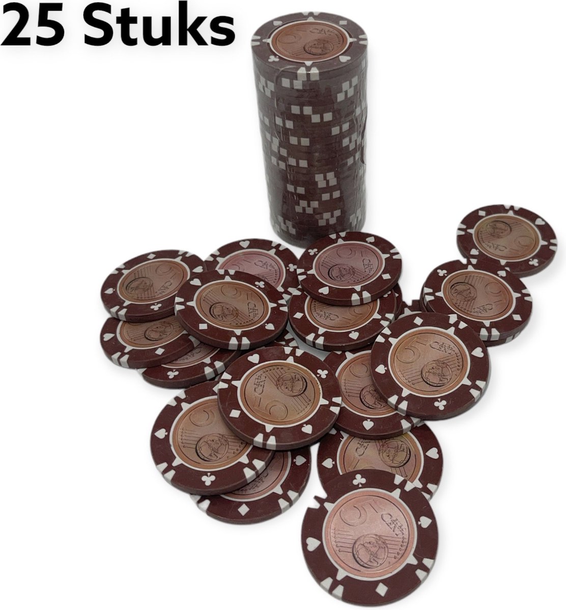 Kinky Pleasure Euro Poker Chips €0,05 Euro 25 Stuks Zwart MP027-006