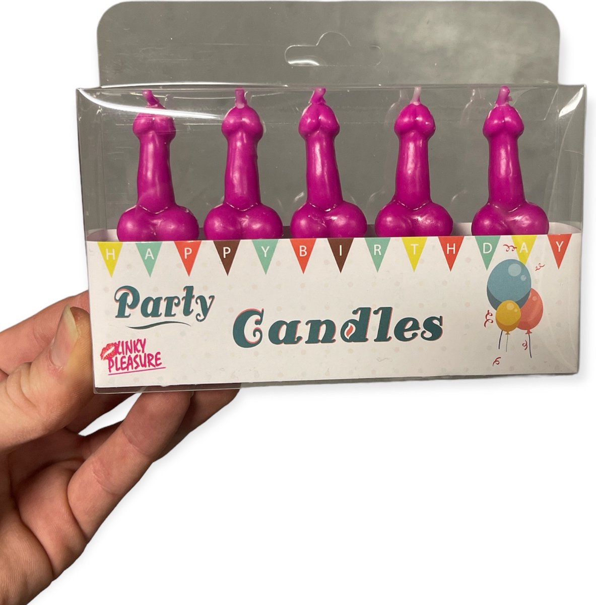   Verjaardag Penis Kaarsjes 5 Stuks Roze