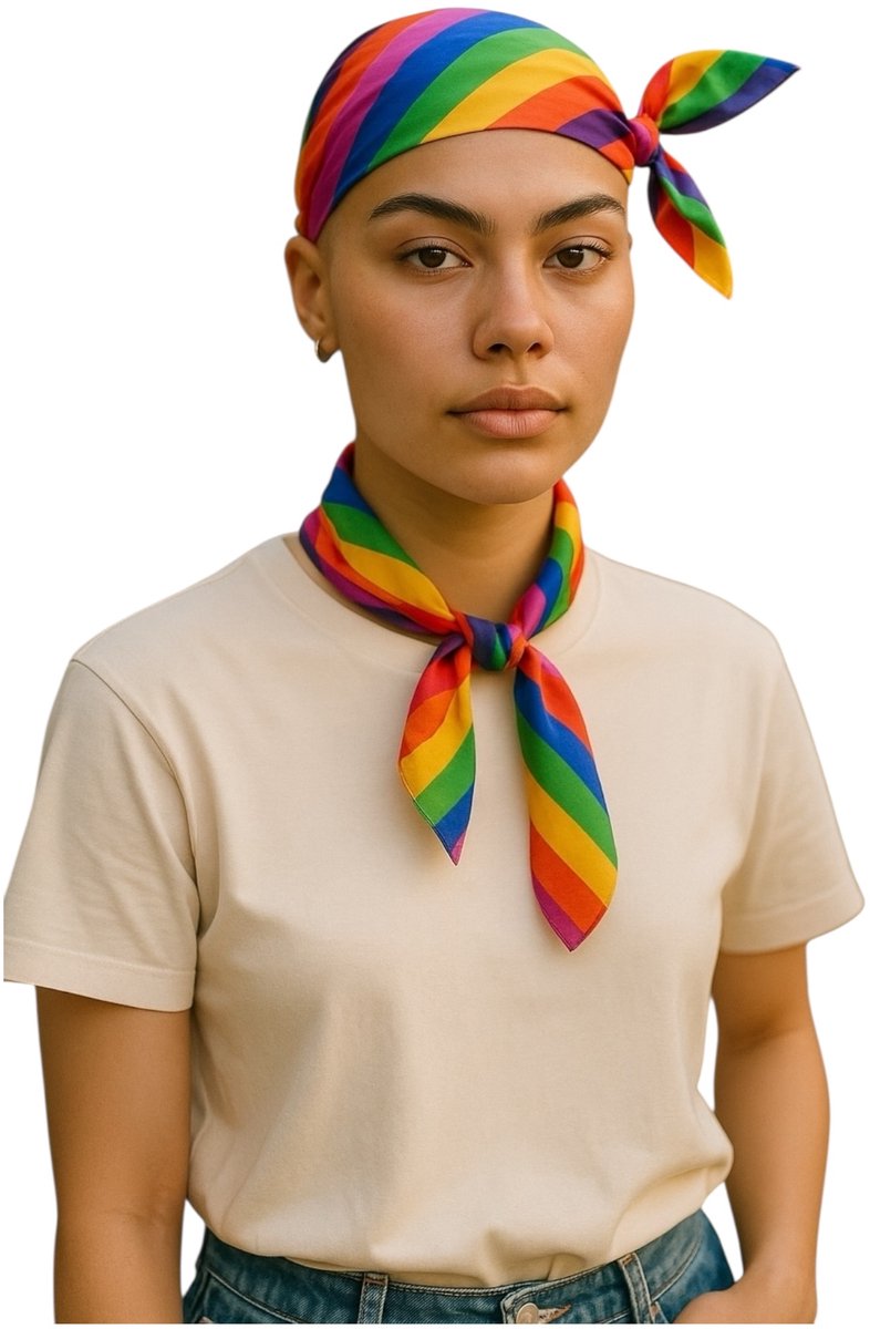 Regenboog Bandana – 1 Stuks – Pride Sjaaltje / Hoofdband – Model 2 – Multistyle Scarf
